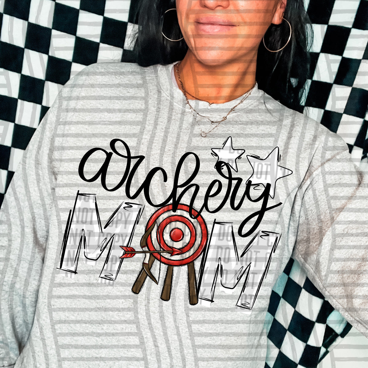 archery mom white stars (Caplinger) DTF transfer
