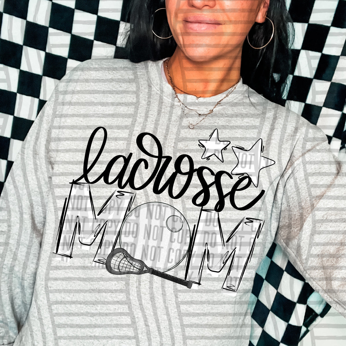lacrosse mom white stars (Caplinger) DTF transfer