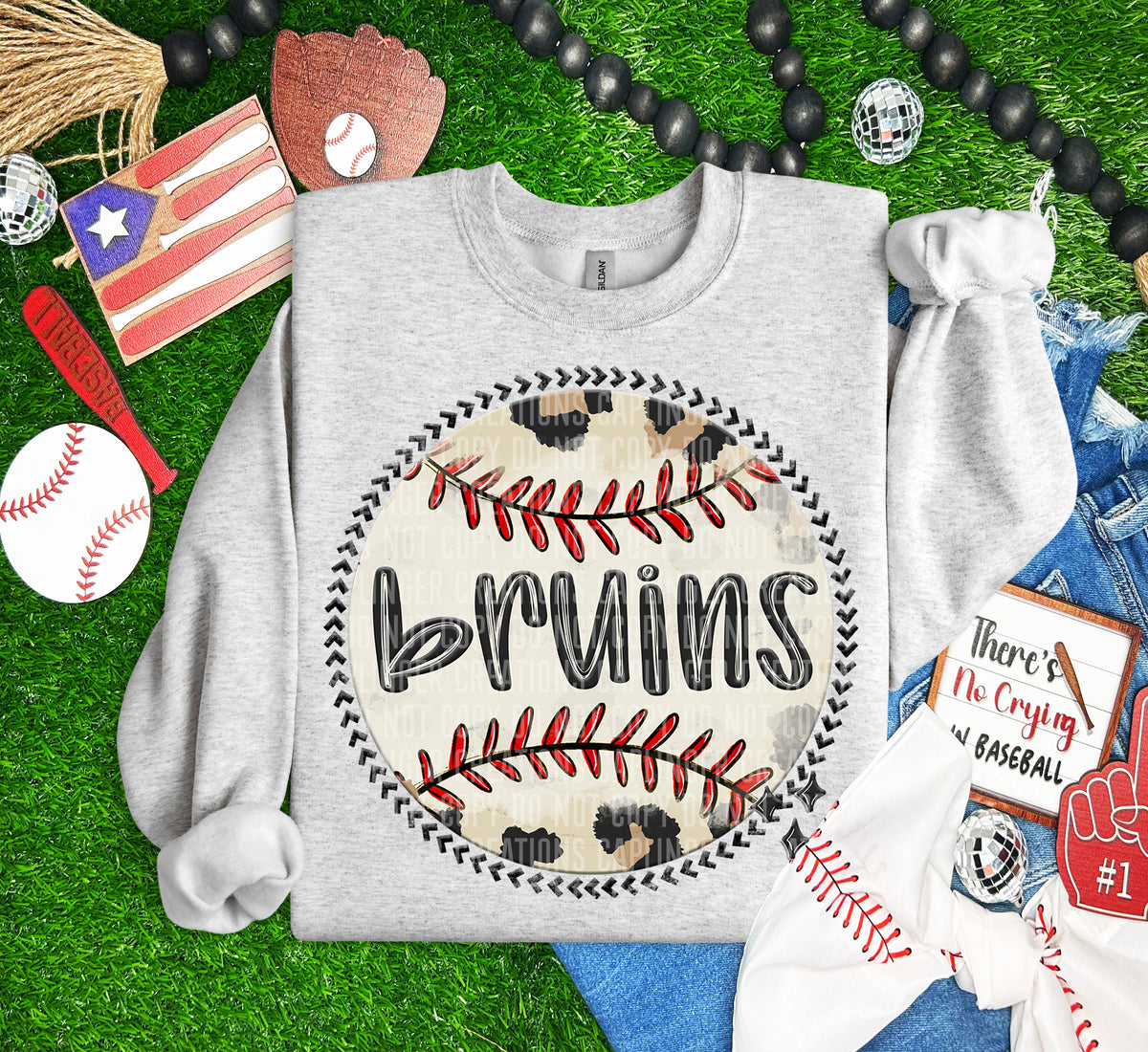 Bruins baseball background (Caplinger) DTF transfer