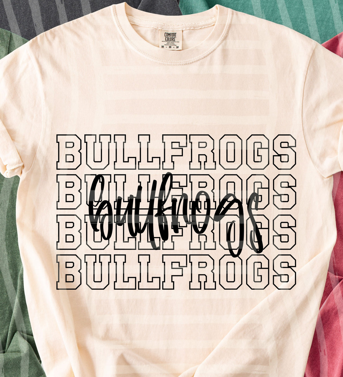 bullfrogs simple stacked outlines (Caplinger) DTF Transfer