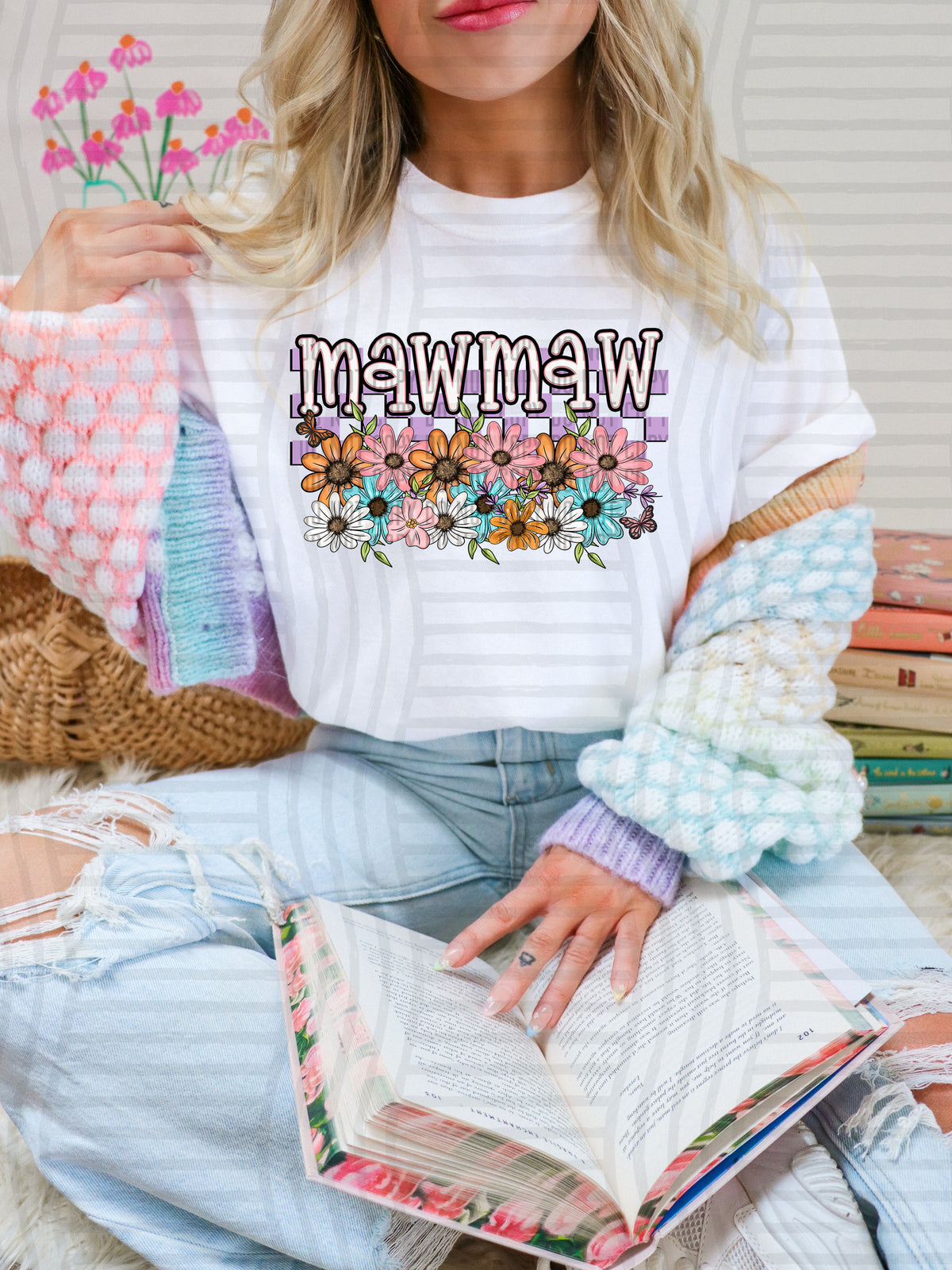 Mawmaw flower underline (Caplinger) DTF Transfer