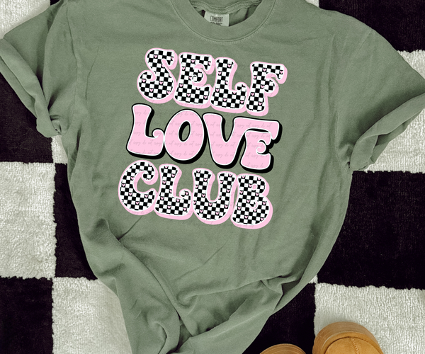 Self love club checkered PINK 28784 DTF Transfer