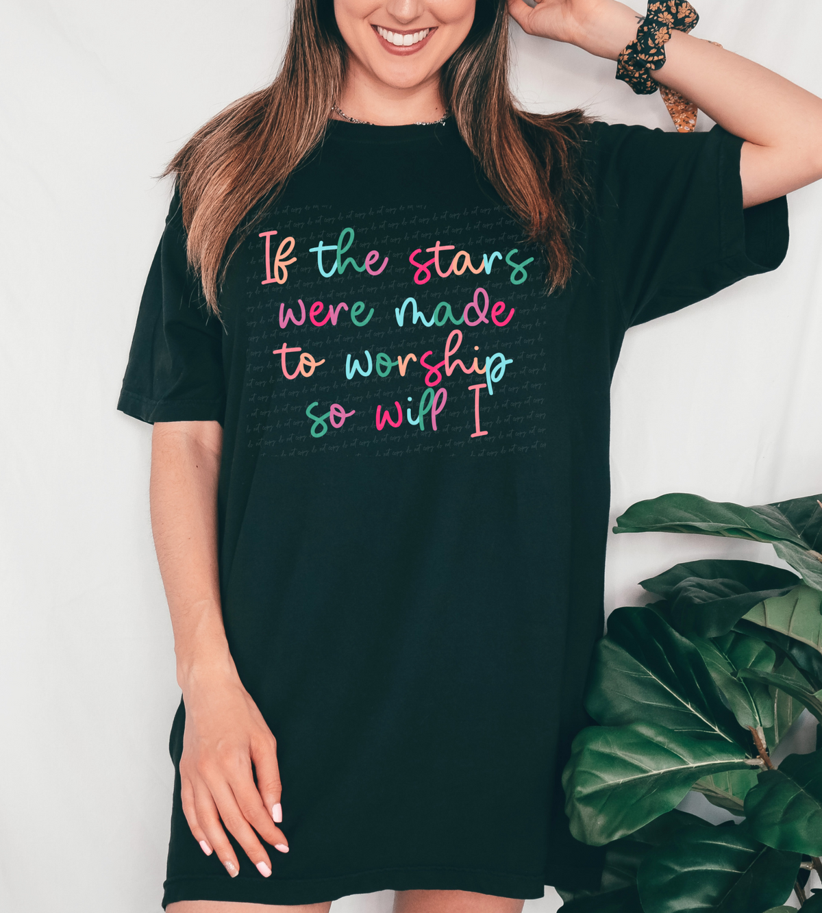 If the stars were made to worship so will i  colorful 28806 DTF Transfer