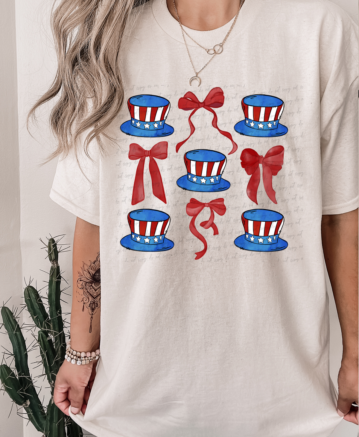 Patriotic hat and bows 28938 DTF Transfer