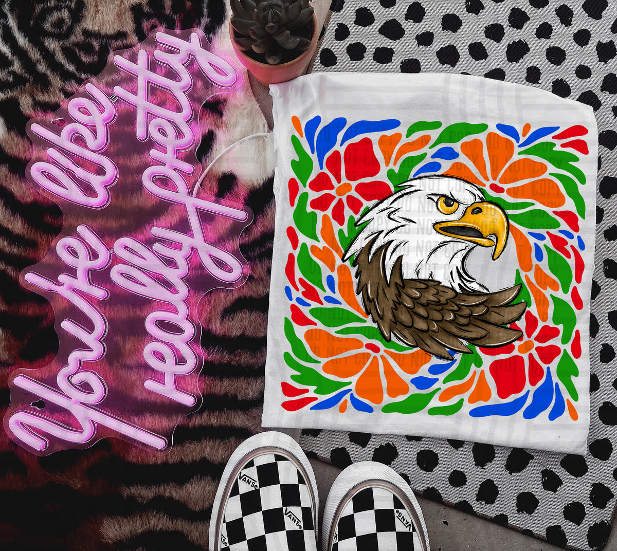 Eagle Retro Floral (Caplinger) 101133 DTF transfer