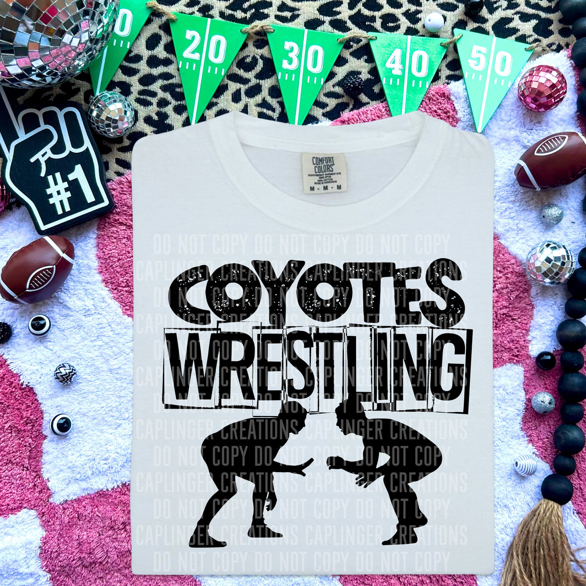 Coyotes Wrestling (Caplinger) DTF transfer