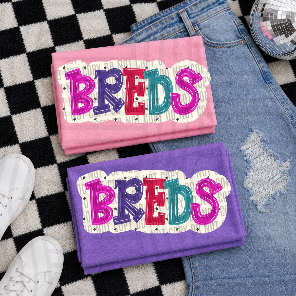 breds bubble around letters with small stars (Caplinger) DTF Transfer