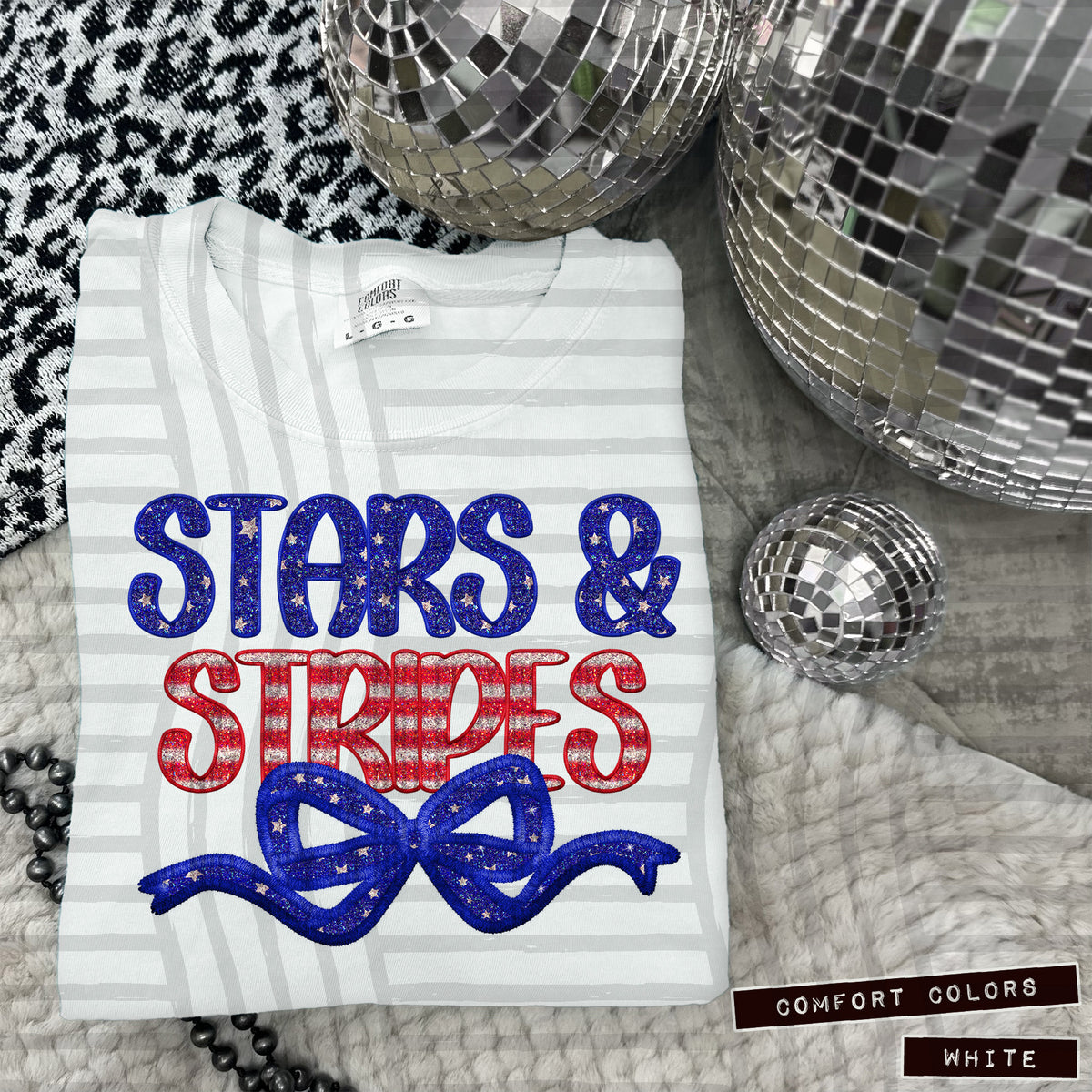 Stars and stripes blue bow (Caplinger) 102787 DTF transfer