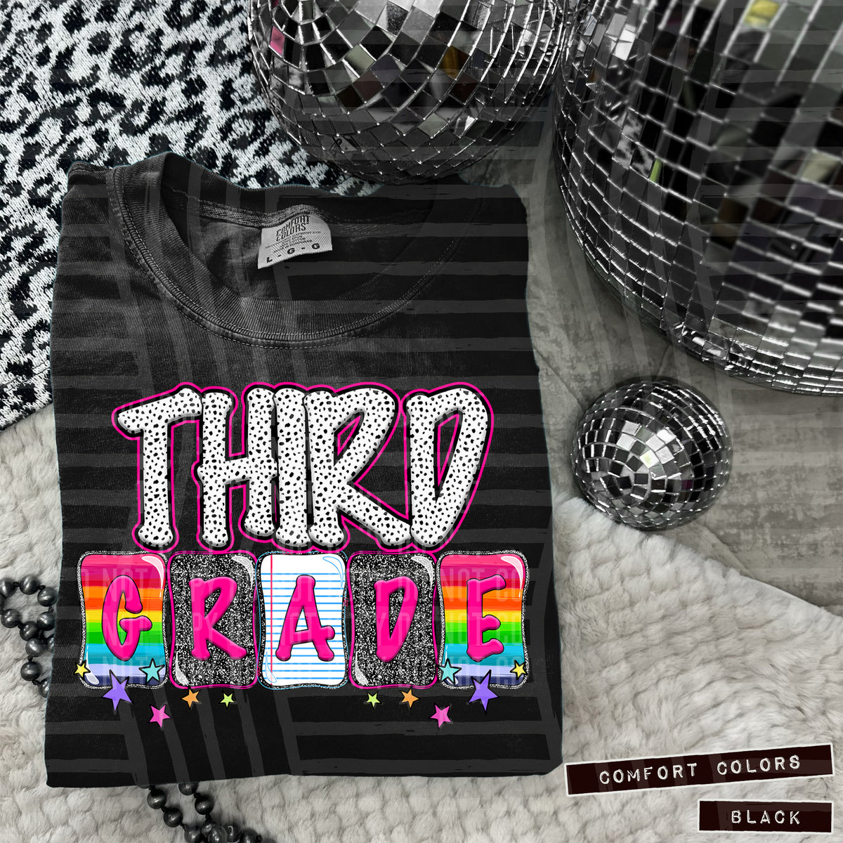 Third Grade polka dots & pink (Caplinger) DTF transfer