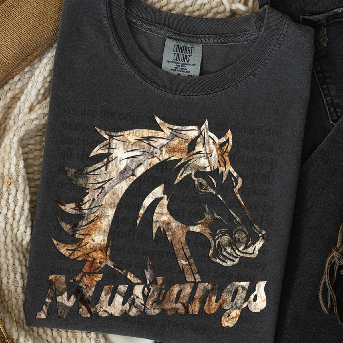 Mustangs Camo TTD DTF transfer