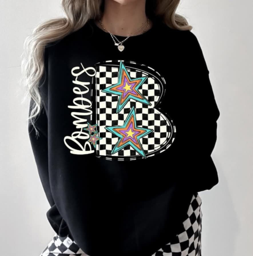 B bombers checkered with stars (S&G) 87099 DTF transfer