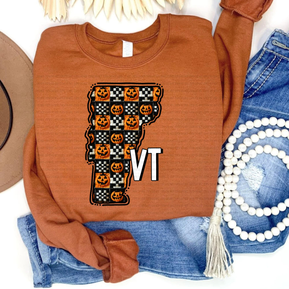 Vermont pumpkin checker REVEL DTF transfer