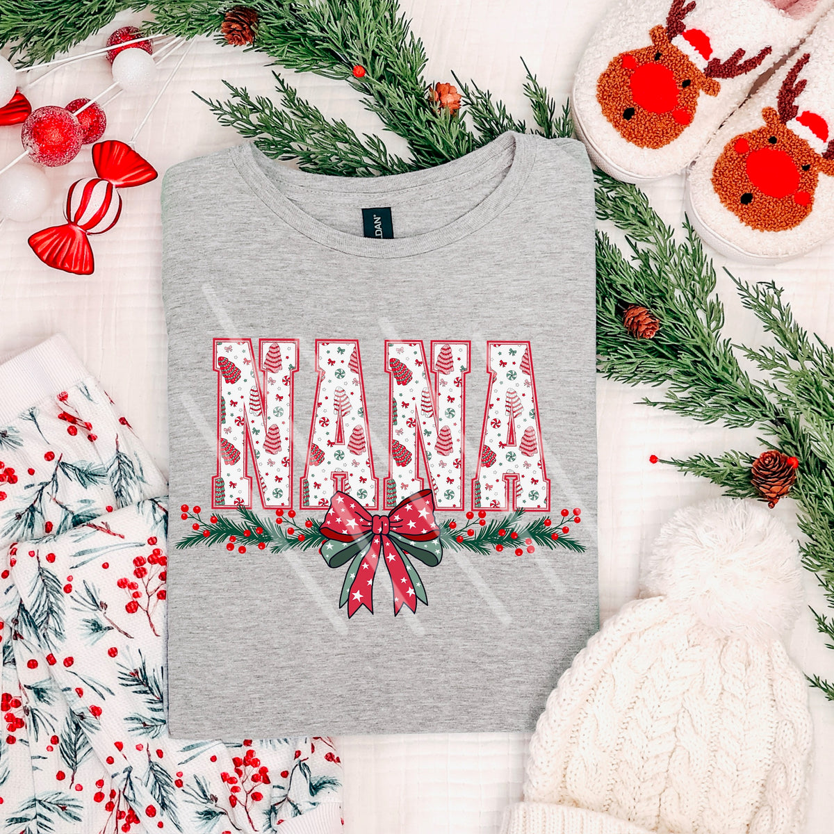 Nana Treecake Letters with Bow (MZ) 113474 DTF Transfer