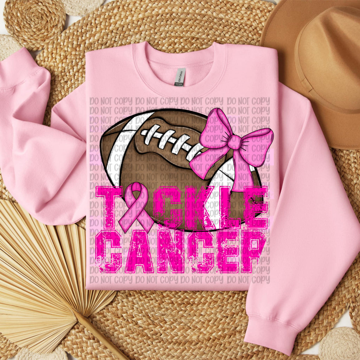 Tackle Cancer with football and bow (VP) DTF Transfer