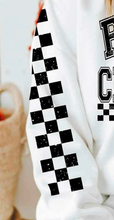 Black checkered sleeve (CSC) 65133 DTF transfer