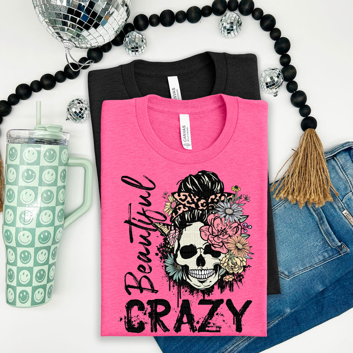 Beautiful crazy black font 100119 DTF transfer
