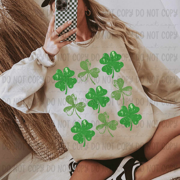 Grunge clover collage (REVEL) 79723 DTF transfer