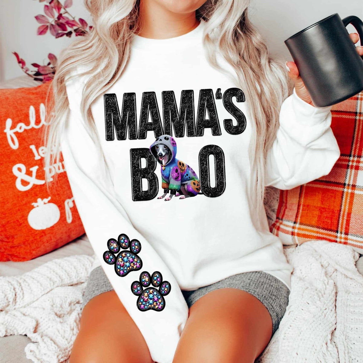 Mamas boo greyhound FRONT ONLY 52902 DTF transfer
