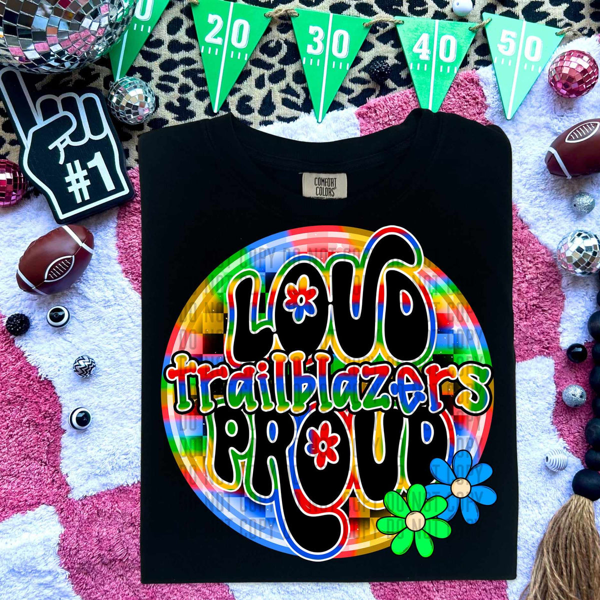 Loud proud trailblazers colorful checkered circle (caplinger) 53062 DTF transfer