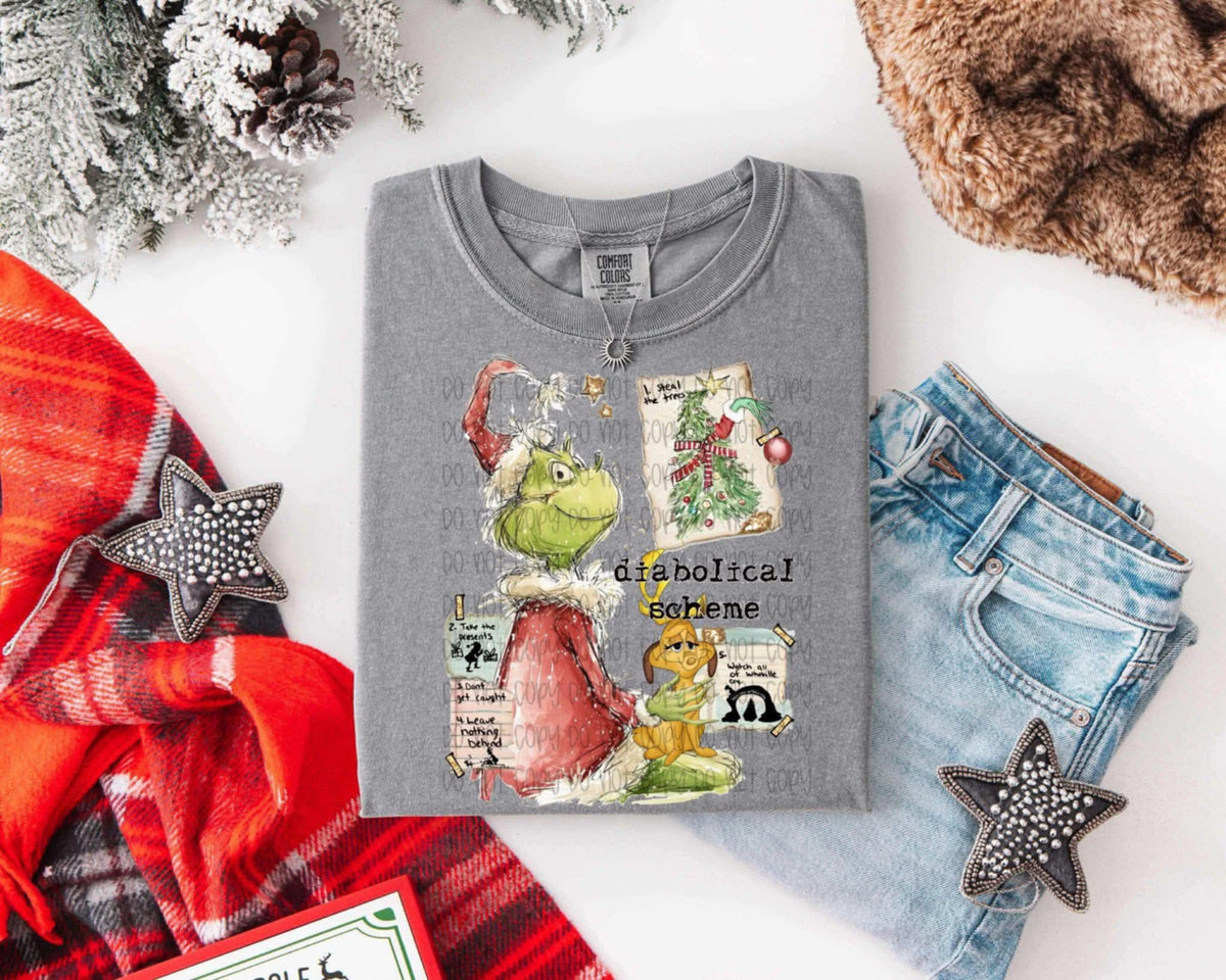 Diabolical Scheme green guy SSD DTF transfer