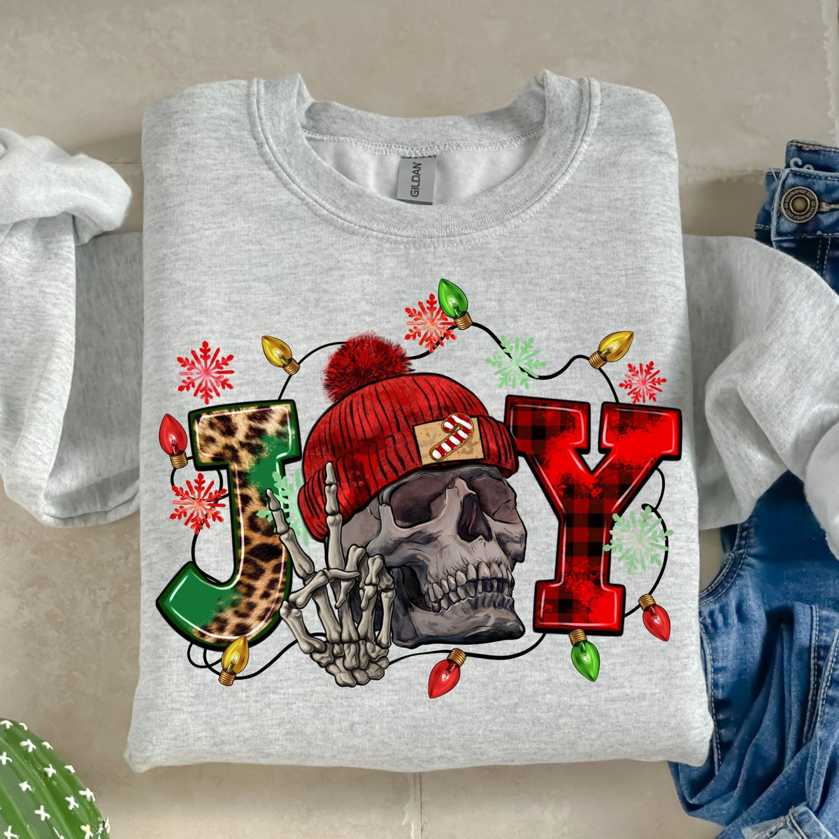 Christmas Joy Skeleton-38521-DTF transfer