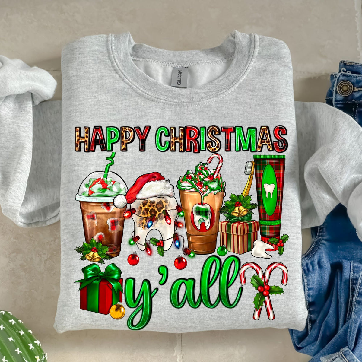 Happy Christmas Y'all-38522-DTF transfer