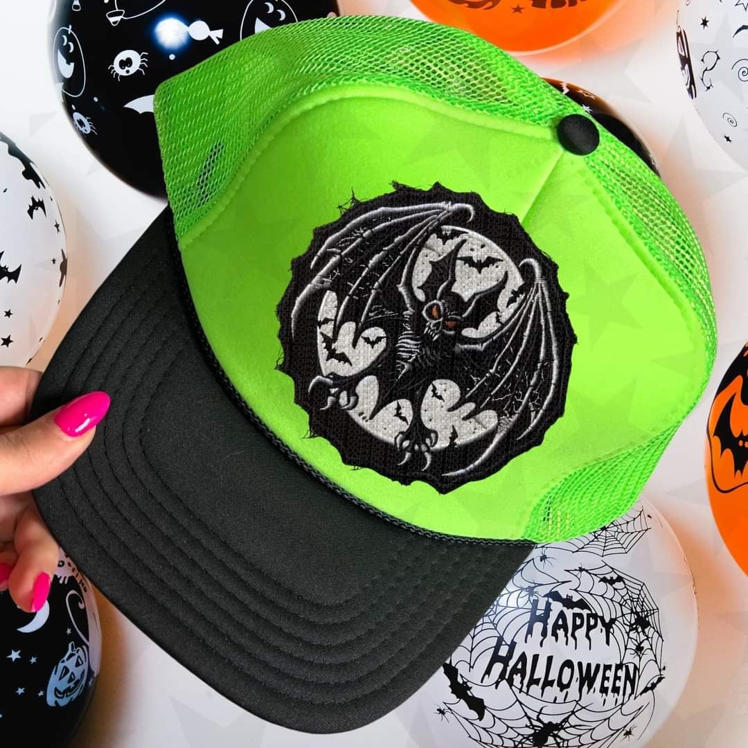 Bat circle hat patch 55083 DTF transfer