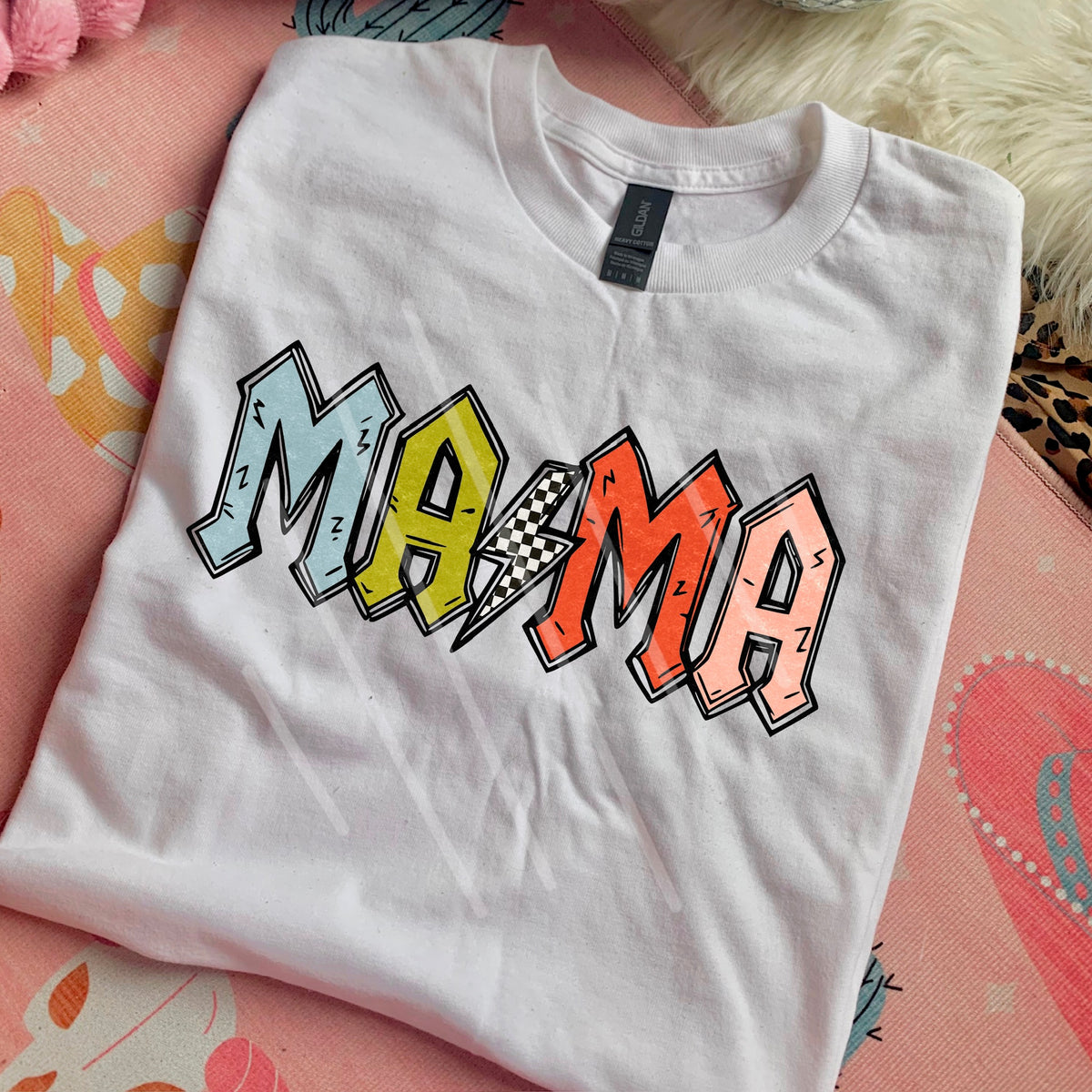 Mama blue green red pink (saved) 110516 DTF transfer