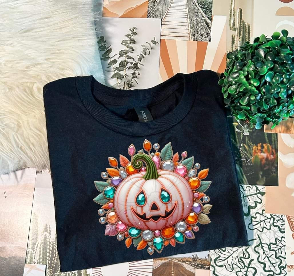 Happy pumpkin with gems (DDD) 55183 DTF transfer