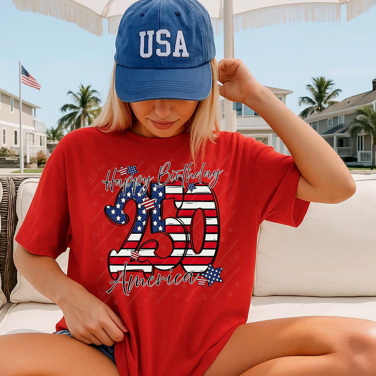 Happy Birthday America 250 DTF Transfer