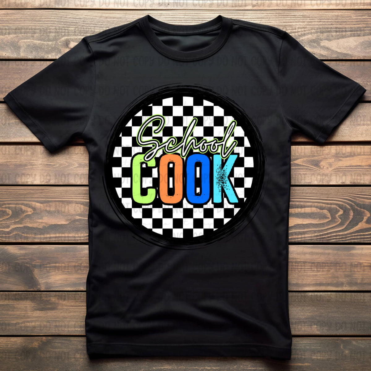 School cook retro circle BOY 106587 DTF transfer