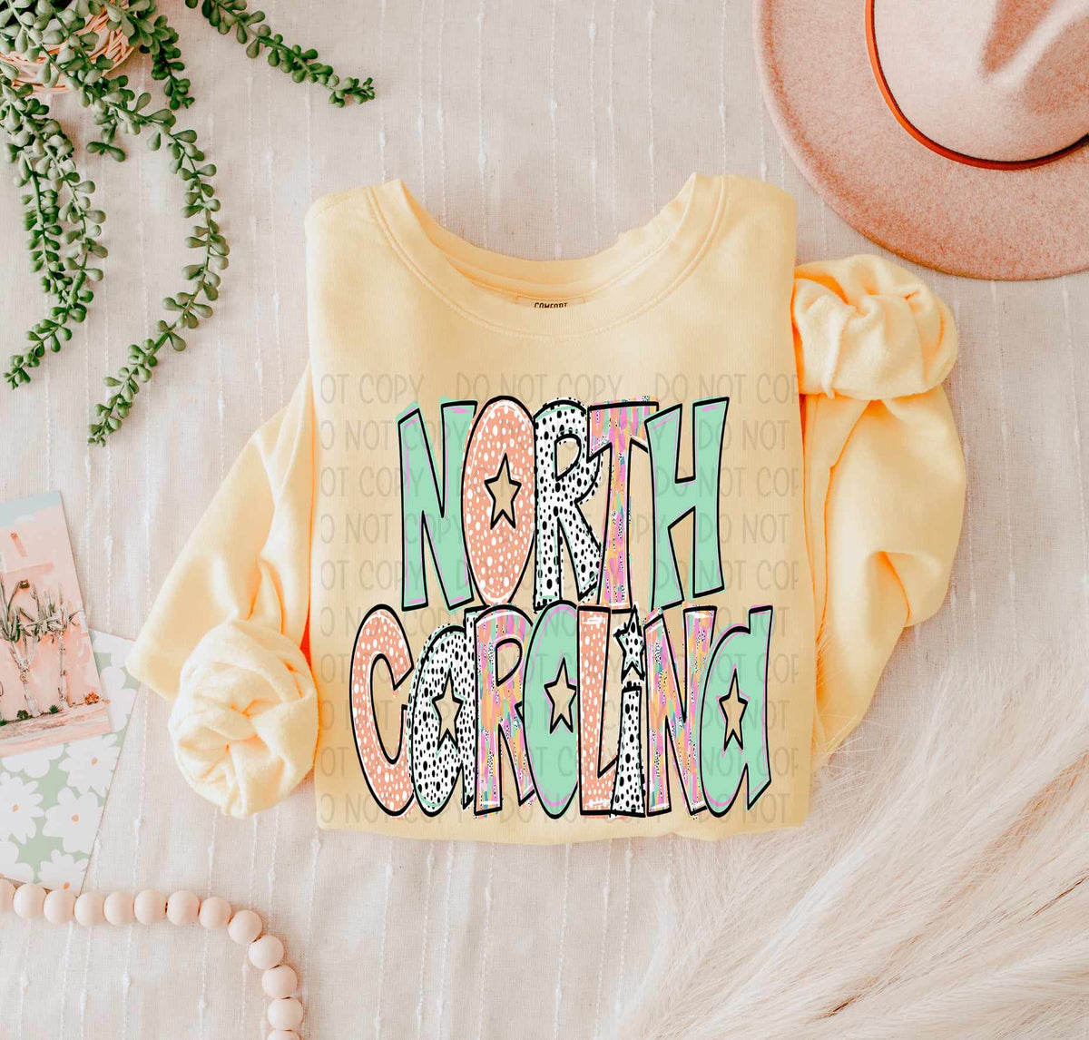 North Carolina peach and green (SWD) 55442 DTF transfer