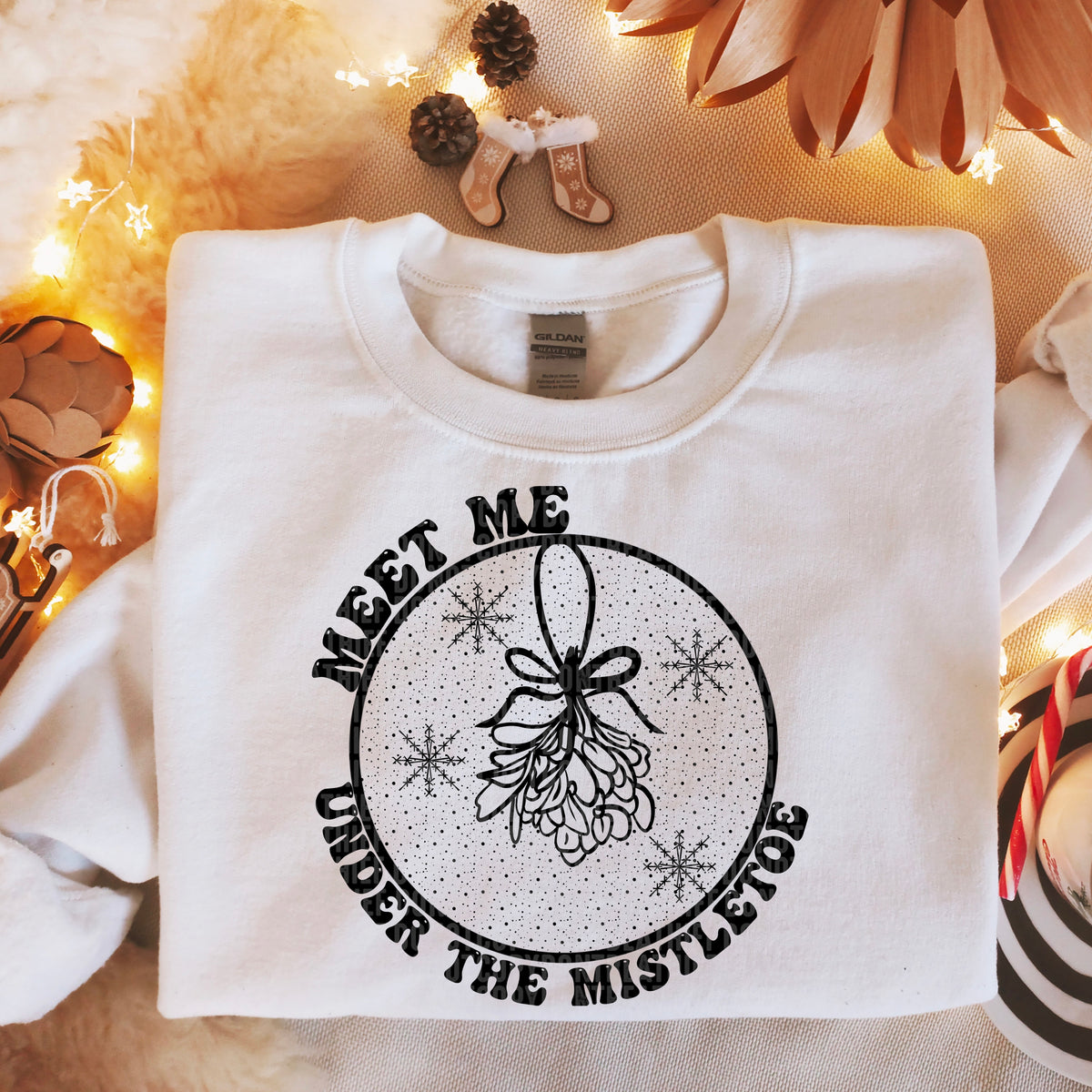 Meet me under the mistletoe  BLACK 103566 DTF transfer