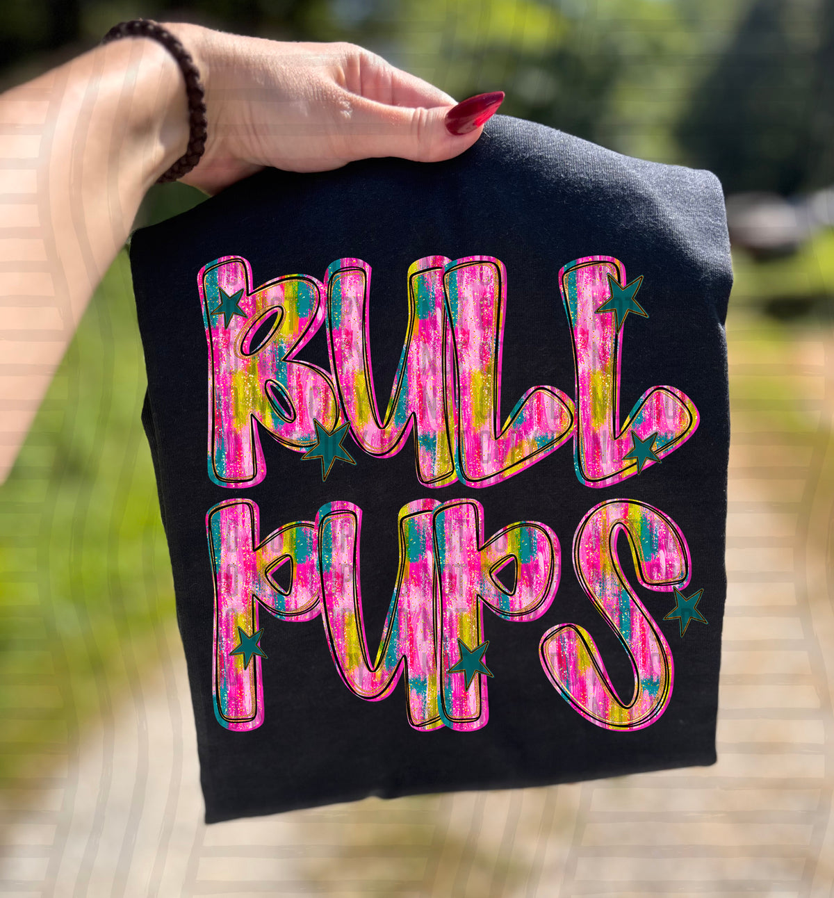 Bullpups Pink Brushstroke (Caplinger) DTF Transfers