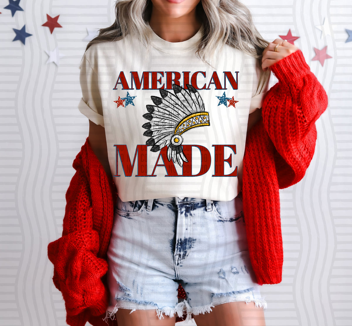 American made Indians (yellow) (Caplinger) DTF Transfer