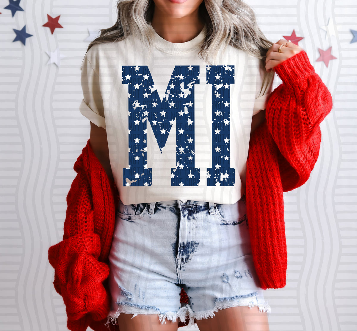 MI white stars (Caplinger) dtf transfer