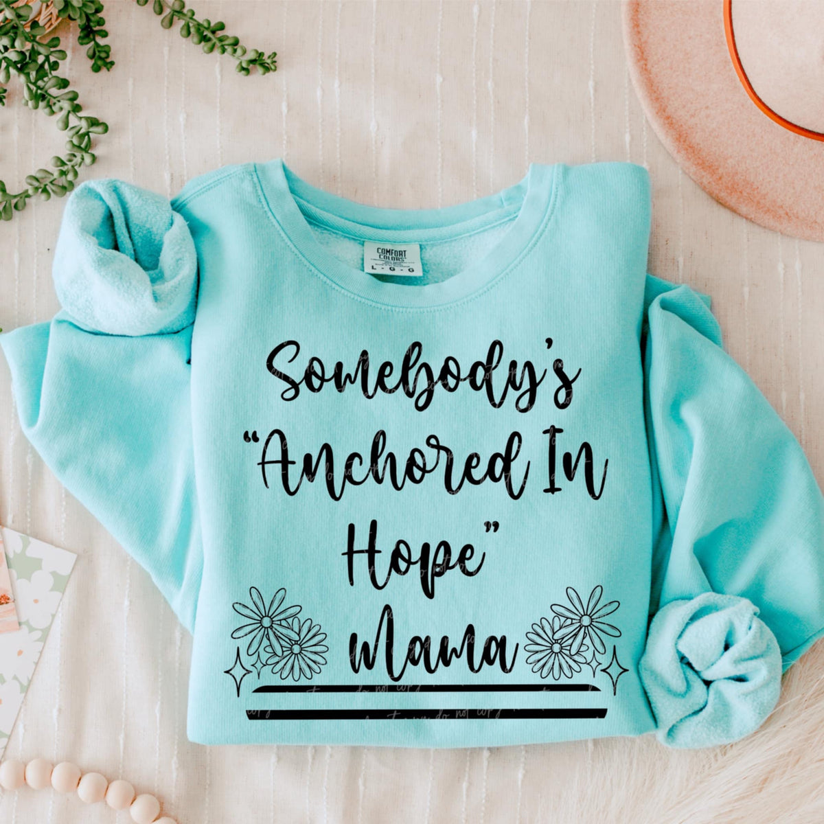 Somebody’s “anchored in hope” mama BLACK (VIRGO) 90733 DTF transfer