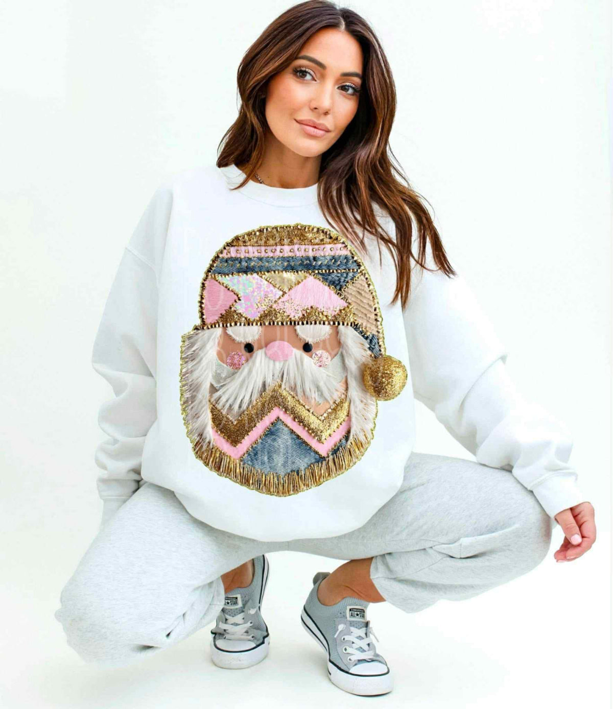 Navy and Pink Santa C’s DTF Transfer