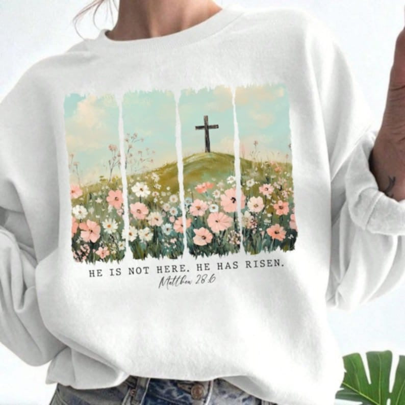 He is not here he has risen valley 87756 DTF transfer