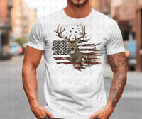 Deer with flag (vintage) 67383 DTF transfer