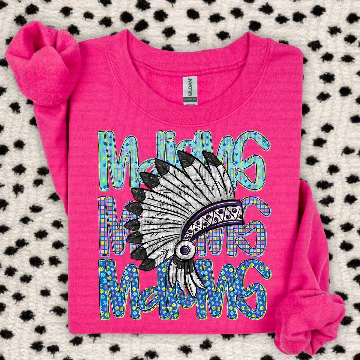 Indians purple chaos stacked (Caplinger) DTF Transfer