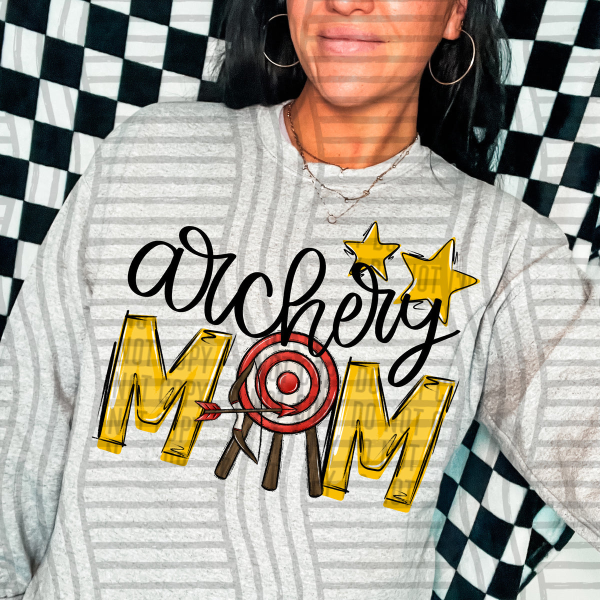 archery mom yellow stars (Caplinger) DTF transfer