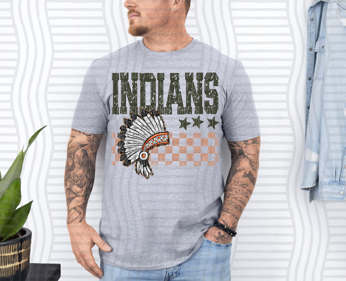 Orange Indians Tan Checker (Caplinger) DTF Transfers