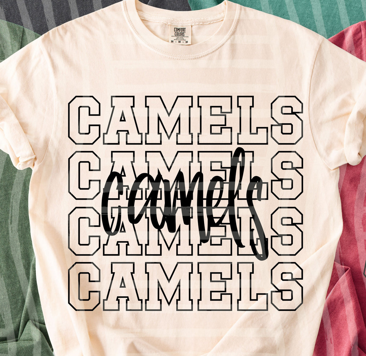 camels simple stacked outlines (Caplinger) DTF Transfer