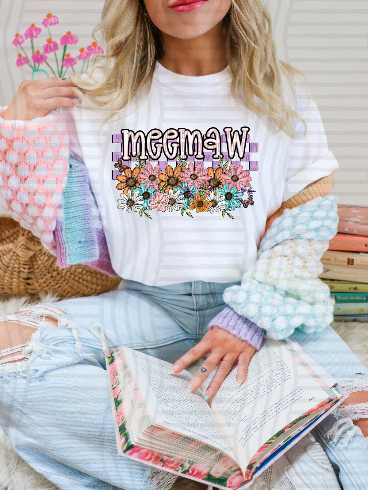 Meemaw flower underline (Caplinger) DTF Transfer