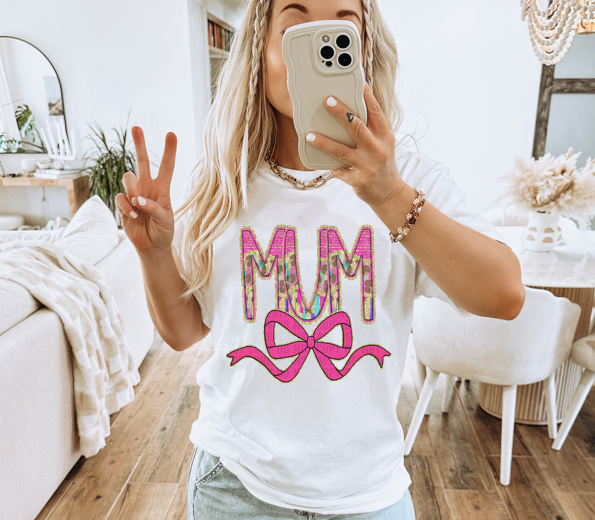 Leopard Mum Big Bow (Caplinger) DTF transfer