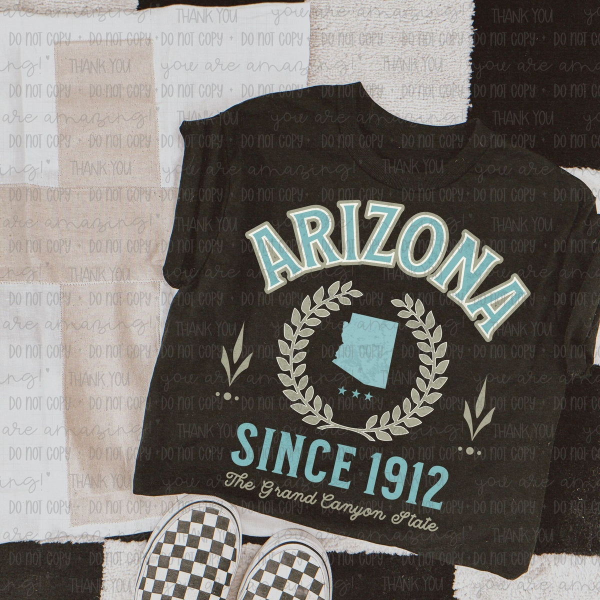 Teal Varsity Letter States (OHDD) DTF transfers
