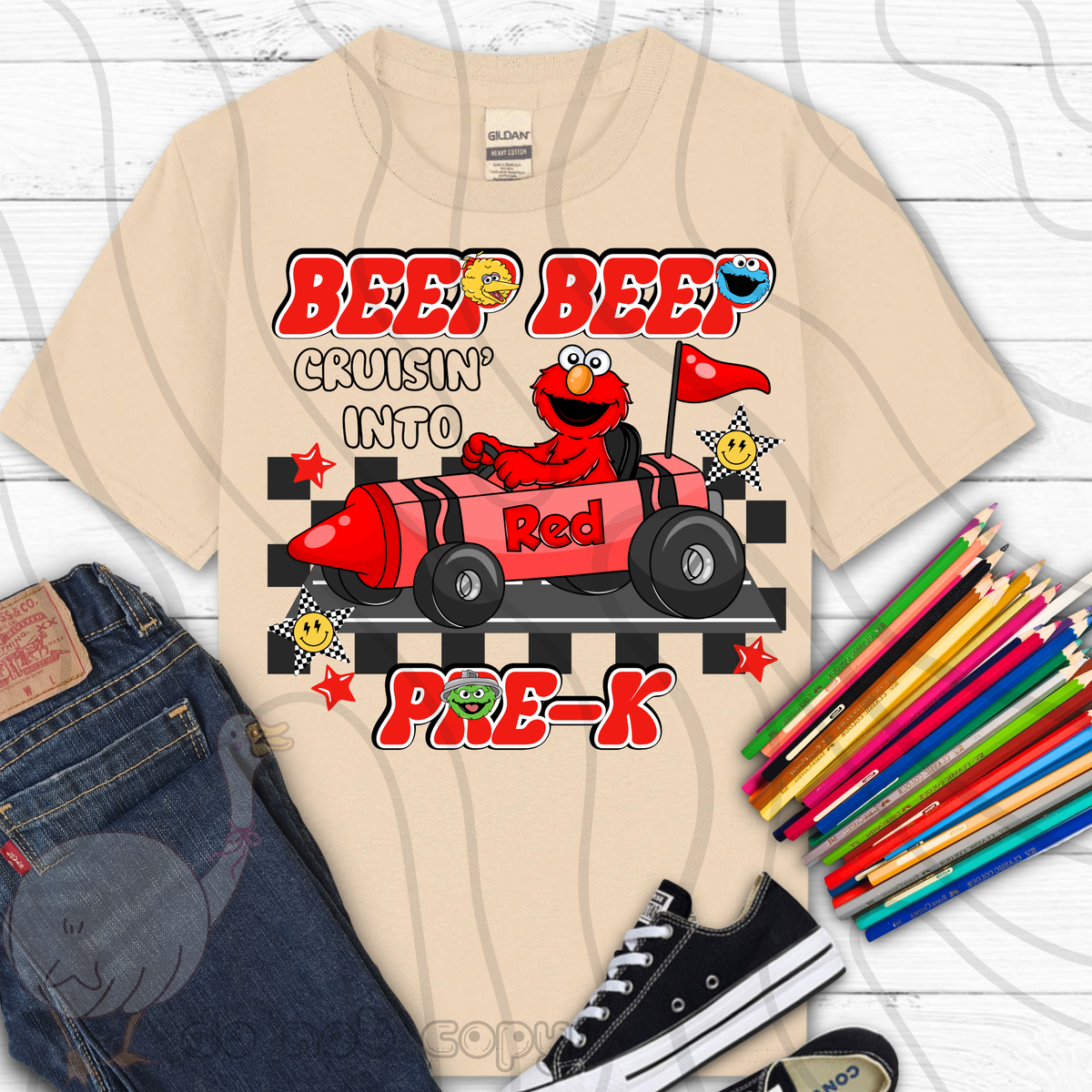 Beep beep red pre-k (DKD) DTF Transfer