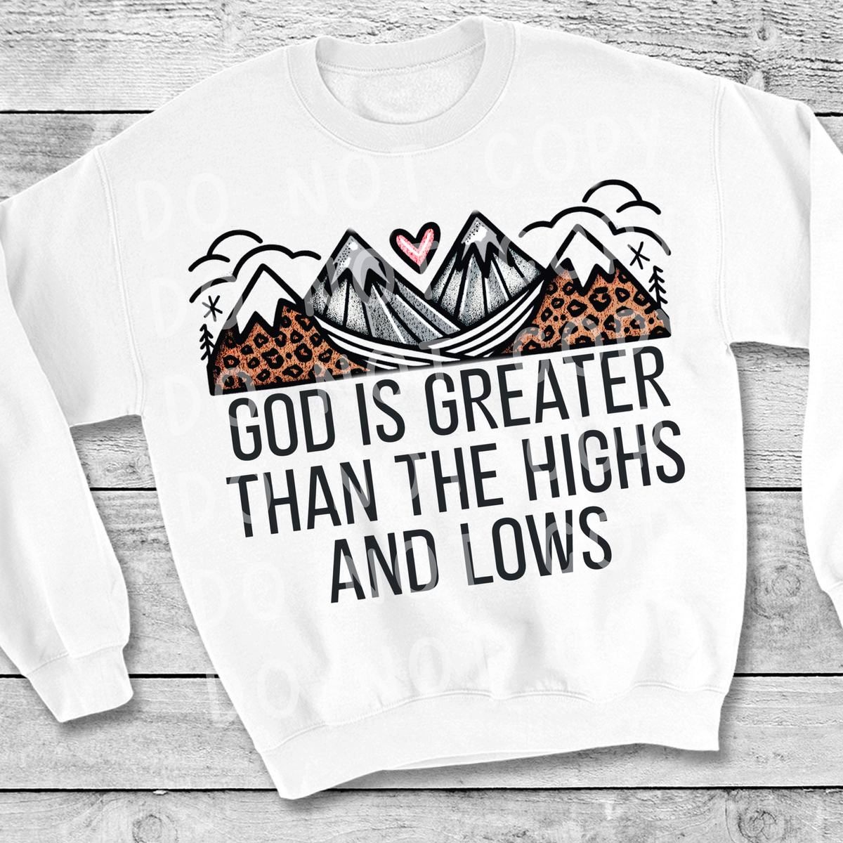 God is greater leopard mountains DTF Transfer