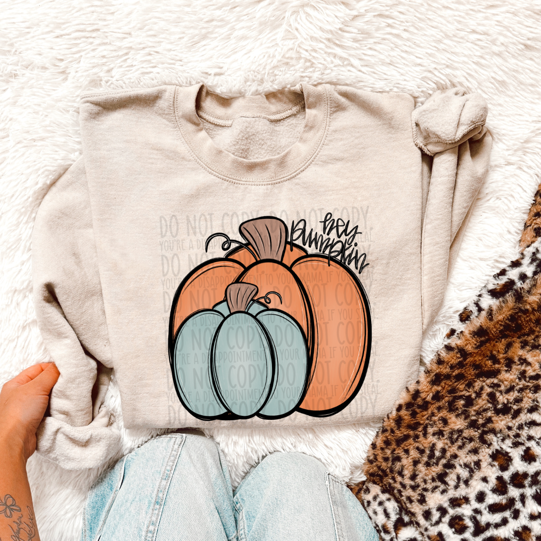 Orange and teal Pumpkins (SWD) DTF transfer